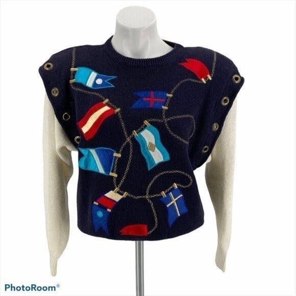 Bonnie Boerer Sweaters - Bonnie Boerer Rare Vintage Nautical Yacht Sweater Size S NEW